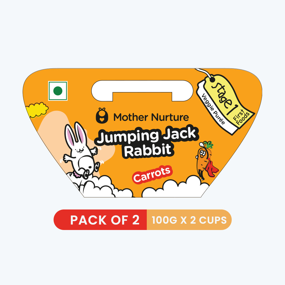 Jumping Jack Rabbit -100% Sweet Carrot Puree - Stage 1 Baby Food - Now ...