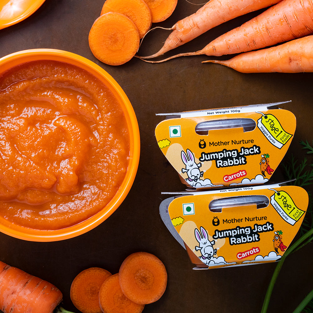 Jumping Jack Rabbit -100% Sweet Carrot Puree - Stage 1 Baby Food - Now ...