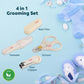LuvLap Baby Grooming Scissors & Nail Clipper Set/Kit, Manicure Set, 4pcs, White, 0m+
