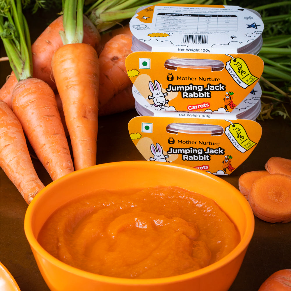 Jumping Jack Rabbit -100% Sweet Carrot Puree - Stage 1 Baby Food - Now ...